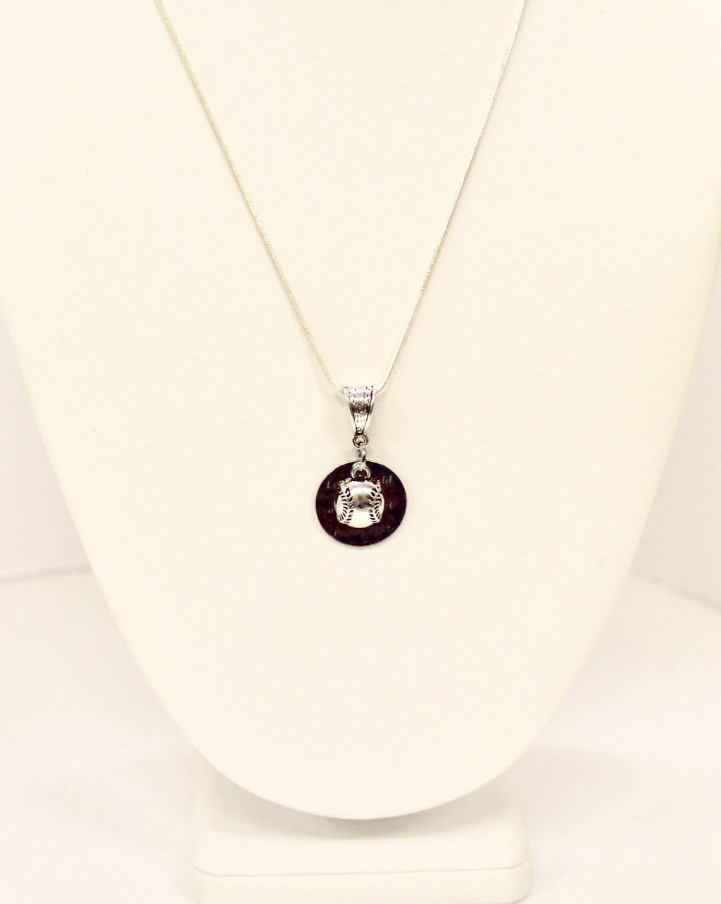 Baseball Let The Field Be Joyful and All That Is In It Pendant on Silver Chain, Psalms 96 12 Bible Verse Jewelry Gift For Her