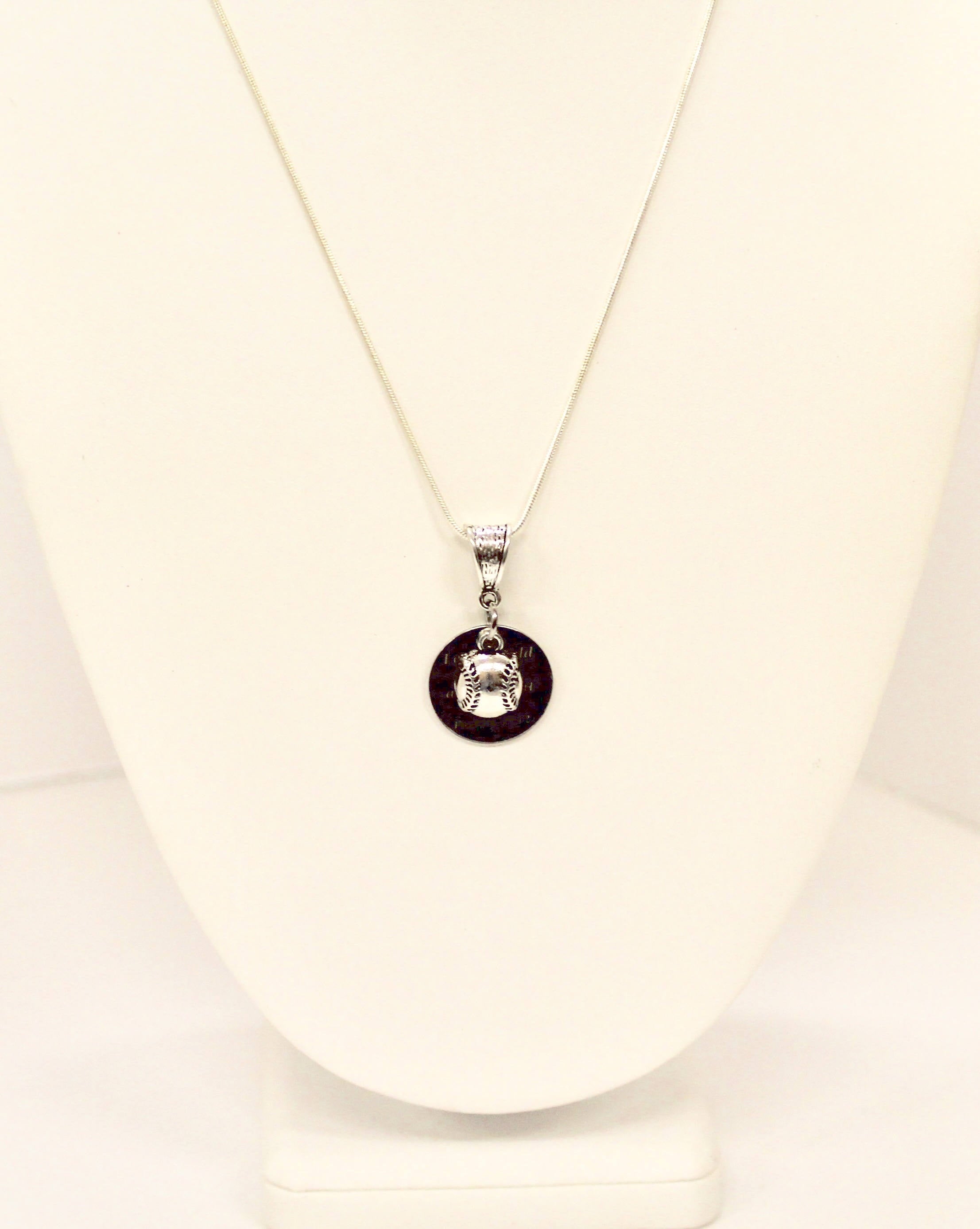 Baseball Let The Field Be Joyful and All That Is In It Pendant on Silver Chain, Psalms 96 12 Bible Verse Jewelry Gift For Her