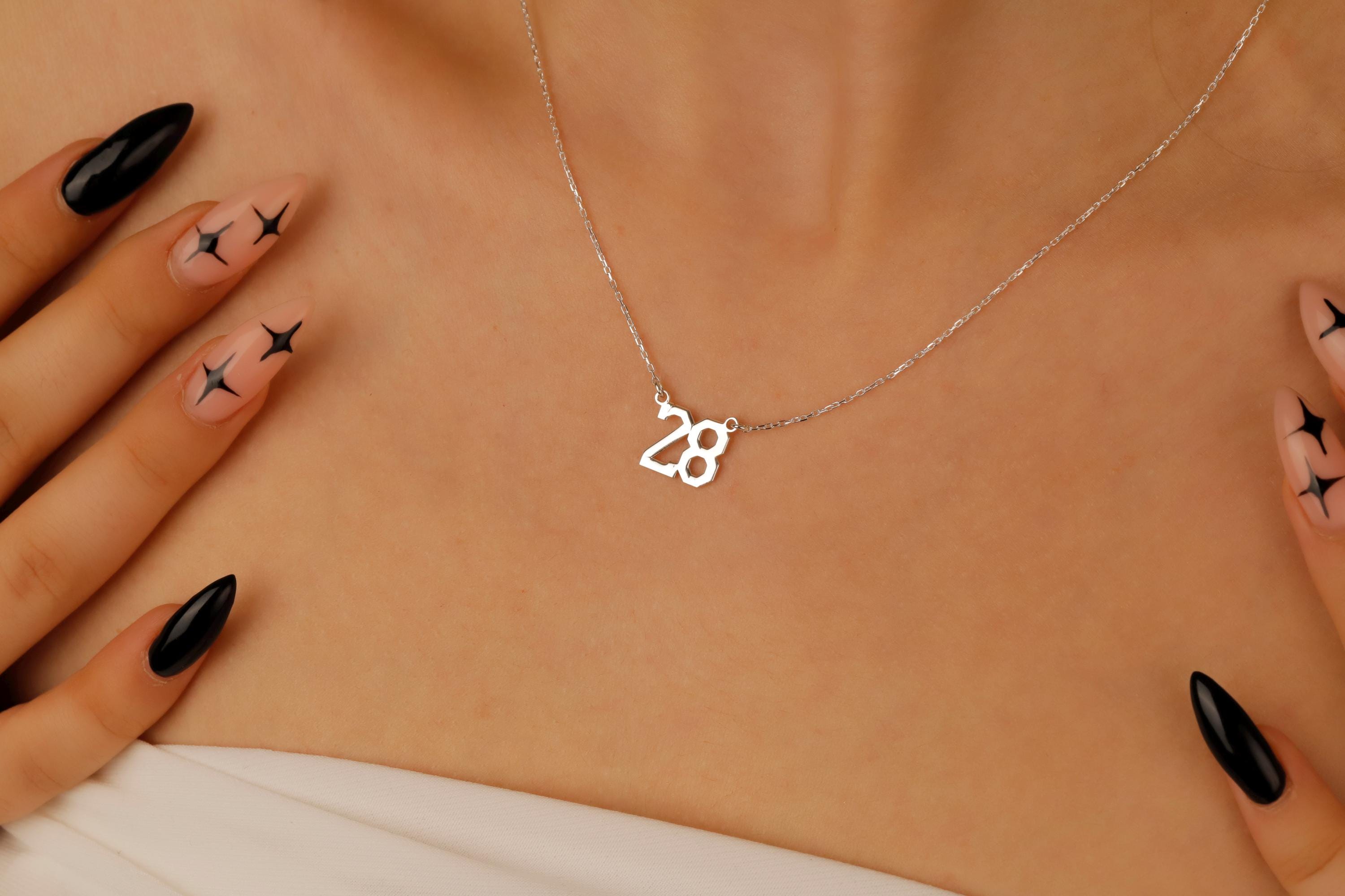 Personalized Number Necklace by SilverGoldandRose