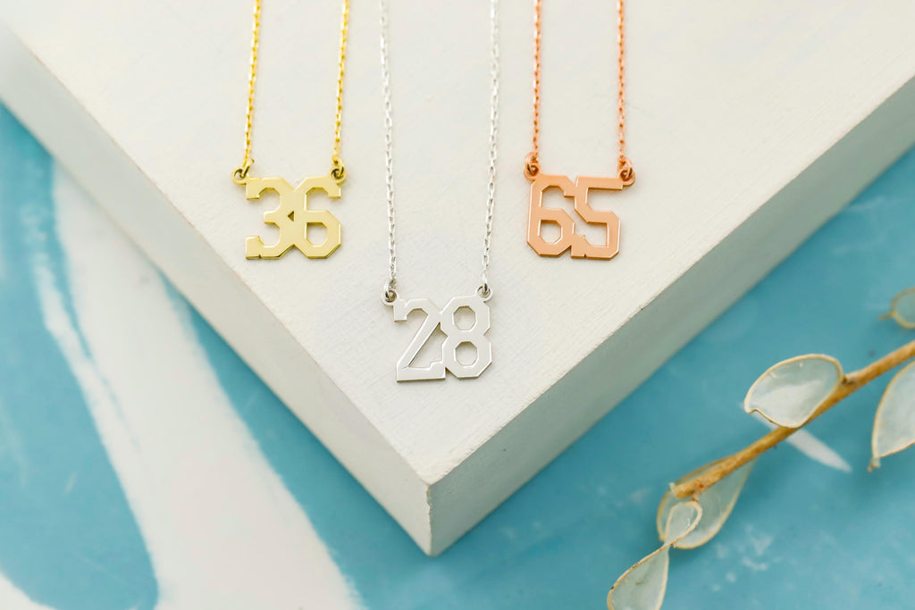 Personalized Number Necklace by SilverGoldandRose