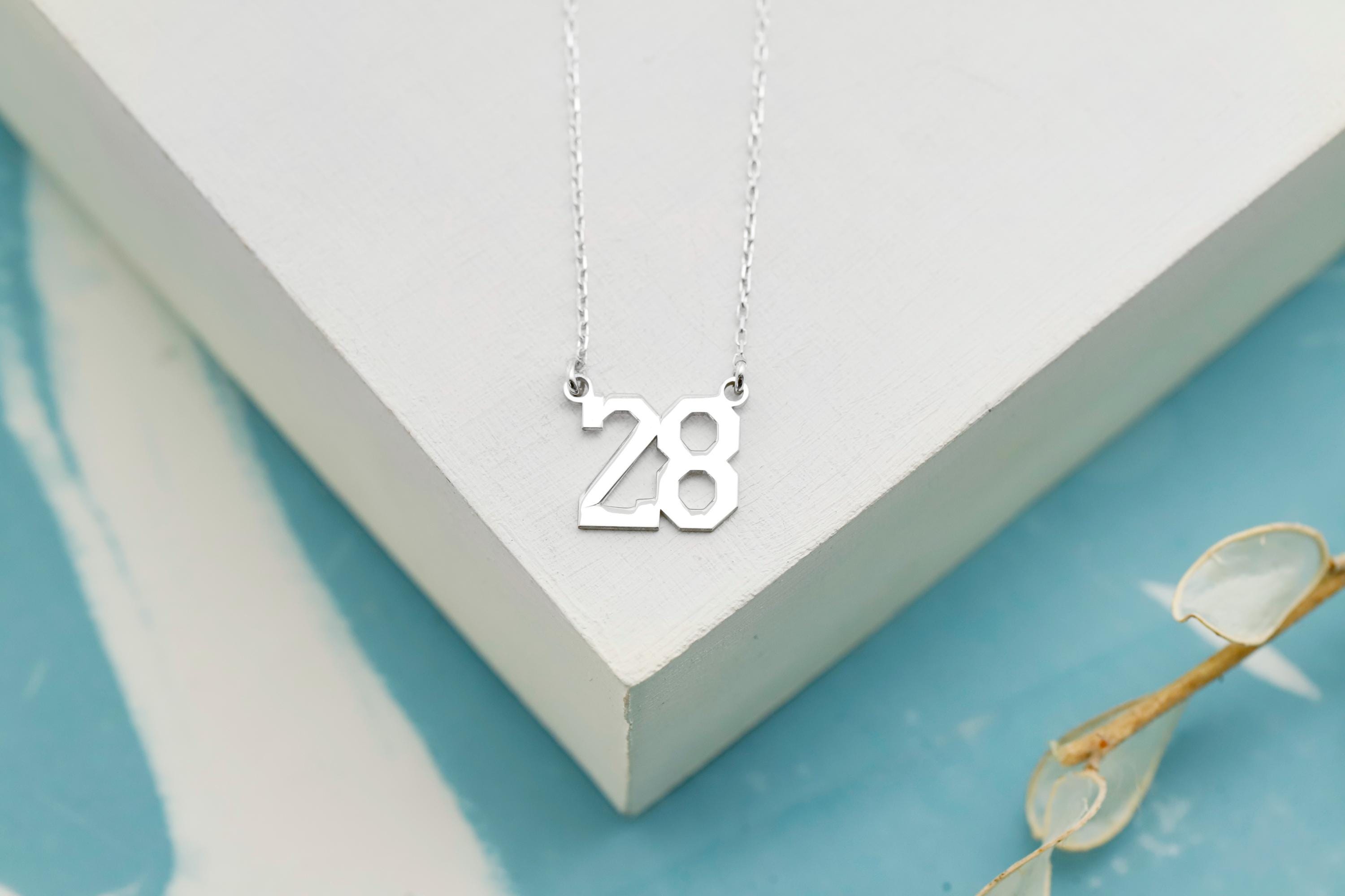 Personalized Number Necklace by SilverGoldandRose